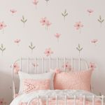 Kit Adesivos de Parede Infantil Floral Delicado Flores e Ramos