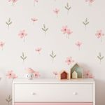 Kit Adesivos de Parede Infantil Floral Delicado Flores e Ramos