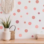 Kit Adesivos de Parede Infantil Bolinhas Tons de Rosa - 144 Unidades