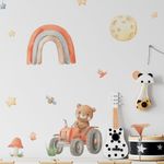 Kit Adesivos de Parede Ursinhos Carinhosos Estilo Aquarela