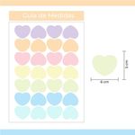 Kit Adesivos de Parede Infantil Corações Tons Pastéis Suaves