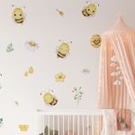Adesivo de Parede Infantil Aquarela Abelhinhas Mel e Natureza