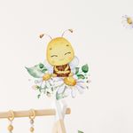 Adesivo de Parede Infantil Aquarela Abelhinhas Mel e Natureza
