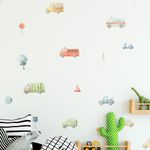 Kit Adesivos de Parede Infantil Carros Vintage em Aquarela