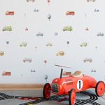 Kit Adesivos de Parede Infantil Carros Vintage em Aquarela