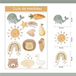 Kit Adesivos de Parede Infantil Boho Aquarela Sol e Arco-Íris