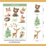 Adesivo de Parede Amigos da Floresta Safari Aquarela