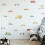 Adesivo de Parede Infantil Carros em Estilo Aquarela Criativo