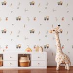 Kit Adesivos de Parede Infantil Fazendinha Animais Aquarela
