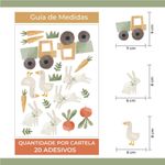 Kit Adesivos de Parede Infantil Fazendinha Animais Aquarela