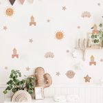 Kit Adesivos de Parede Infantil Universo Boho: Sol e Planetas