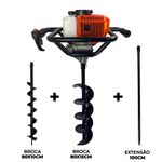 Perfurador de Solo com 2 brocas (10 e 15cm) + Ext 100cm
