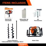 Perfurador de Solo com 2 brocas (10 e 15cm) + Ext 100cm