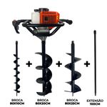 Perfurador de Solo com 3 brocas (10 - 20 e 25cm) + Ext 100cm