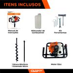 Perfurador de Solo com broca 80x10cm + Ext 60cm
