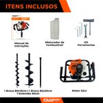 Perfurador de Solo com 2 brocas (10 e 20cm) + Ext 60cm