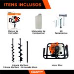 Perfurador de Solo com 2 brocas (10 e 15cm) + Ext 60cm