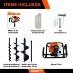 Perfurador de Solo com 3 brocas (10 - 20 e 30cm) + Ext 60cm
