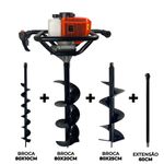 Perfurador de Solo com 3 brocas (10 - 20 e 25cm) + Ext 60cm