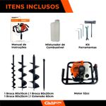 Perfurador de Solo com 3 brocas (10 - 20 e 25cm) + Ext 60cm