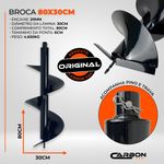 Broca 80x30cm Simples Espiral para Perfurador de Solo