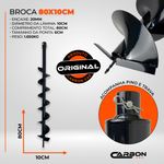 Broca 80x10cm Simples Espiral para Perfurador de Solo
