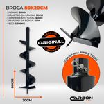 Broca 80x20cm Simples Espiral para Perfurador de Solo