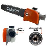 Ponteira Motopoda para Roçadeira Tubo 28mm Eixo Quadrado