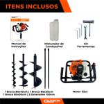 Perfurador de Solo com 3 brocas (10 - 20 e 30cm) + 2 Ext 100cm