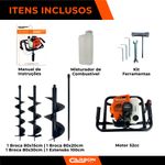 Perfurador de Solo com 3 brocas (15 - 20 e 30cm) + Ext 100cm