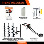 Perfurador de Solo com Base Móvel  com 4 brocas (10 - 15  - 20 e Plantio ) + Ext 60cm