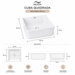 Cuba Quadrada 360x360x130 Branca 