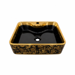 Cuba Retangular Mesa 480x380x140 Preto/Gold 