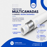 Pex Gás Tubo 20mmx100m Multicamada Uv Bco 