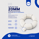 Pex Água Tubo 20mmx100metros Branco