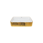 Cuba Retangular 600x350x110 Branco/Gold ZT-2023-G39/SW