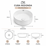 Cuba Redonda 310x310x110 Branca Brilhante Importado