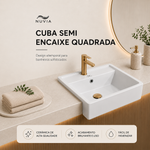 Cuba Quadrada Semi Encaixe 455x455x170 Branca 