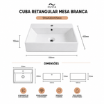 Cuba Retangular Mesa 510x420x155 Branca Importado