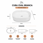 Cuba Oval 510x340x120 Branca Importado