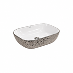 Cuba Oval 460x330x140 Branca/Prata Importado