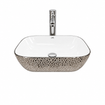 Cuba Oval 460x330x140 Branca/Prata Importado
