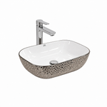 Cuba Oval 460x330x140 Branca/Prata Importado