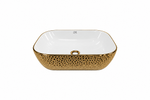 Cuba Oval 460x330x140 Branco/Gold Importado
