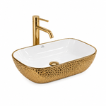 Cuba Oval 460x330x140 Branco/Gold Importado