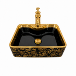 Cuba Retangular Mesa 480x380x140 Preto/Gold 