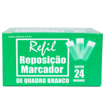 Refil Recarga para Pincel Marcador Quadro Branco 24 unidades