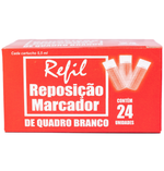 Refil Recarga para Pincel Marcador Quadro Branco 24 unidades