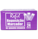 Refil Recarga para Pincel Marcador Quadro Branco 24 unidades