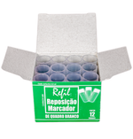 Refil Recarga para Pincel Marcador Quadro Branco 12 unidades